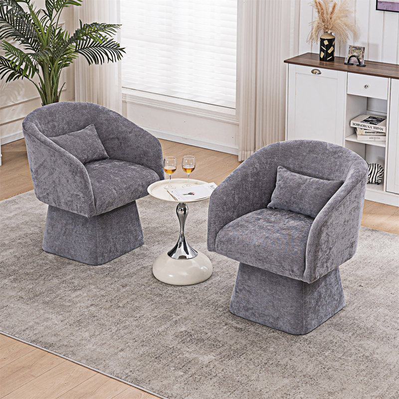 Fauteuil d'appoint pivotant rembourré, Gris