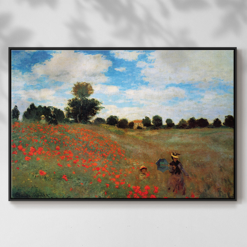Les Coqueliquots, reproduction d'art sur toile, Noir, H 25 po x l 37 po x P 2 po