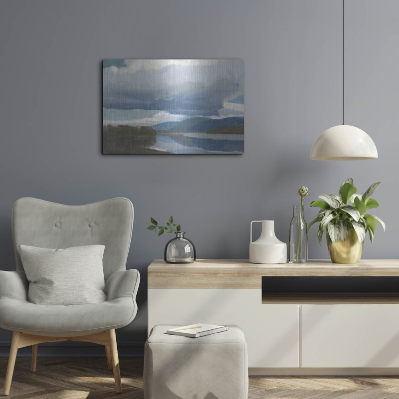 Art mural en métal luxueux «A River View» par James Wiens, 24 po x 16 po, H 16 po x l 24 po