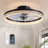 18" Black Flush Mount Ceiling Fan With Light, 6-Speed Quiet DC Motor, Dimmable LED For Bedroom-1712167328