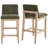 Albia Modern Farmhouse 26" H Linen Upholstered Counter Stool with Ergonomic Curved Back and Solid Wood Frame-598433155
