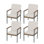 Chaises de patio en osier 4 pièces avec coussins gris clair Ocanas