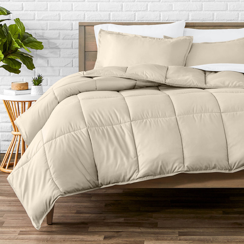 Ensemble d'édredon ultra-doux toutes saisons, Sable, Édredon très grand très grand et 2 taies décor