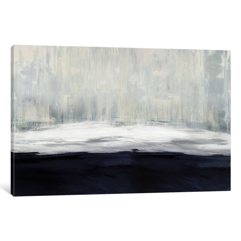 « white on blue », reproduction d’art sur toile tendue, H 16 po x l 24 po x P 1 po, Papier d'art encadré noir, Blanc