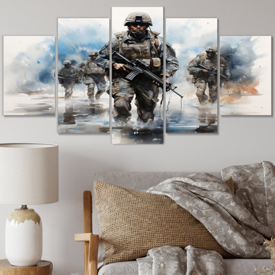 Militaire préparation méticuleuse I - ensemble d'art mural en métal armée