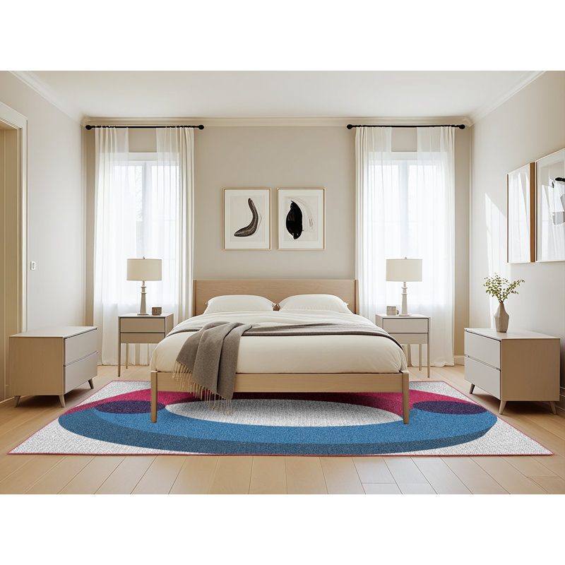 Geometric Indoor Rug, Rectangle 5' x 8'