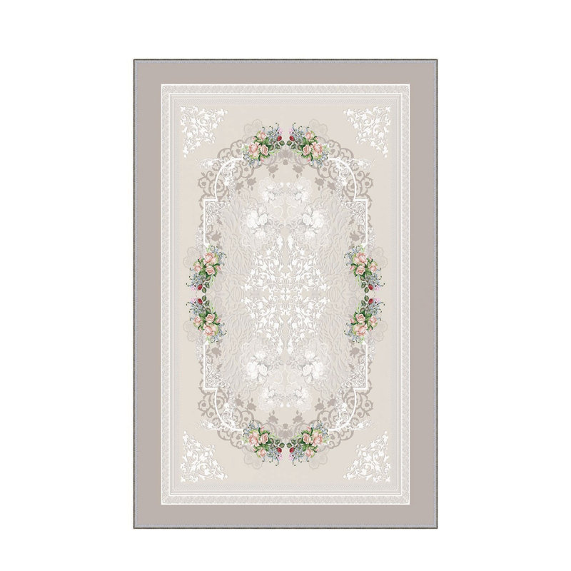 Stylish Hall Carpet (3.3 x 6.6 ft), 100% Polyester, 0.3 in Pile Height | Antibacterial, Non-Slip PVC Felt Dot Underside | Machine Washable, 3D Digital Print, Durable & Easy to Clean | Perfect for Entryway & Living Areas