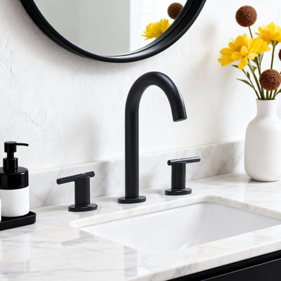 2 Handle Modern Matte Black Bathroom Faucet