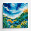 «Watercolor Landscape 59», art mural en métal bleu-1903067115