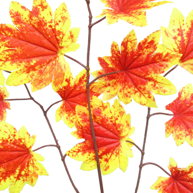 Branche de feuille d'érable artificielle 22,5 po, Orange