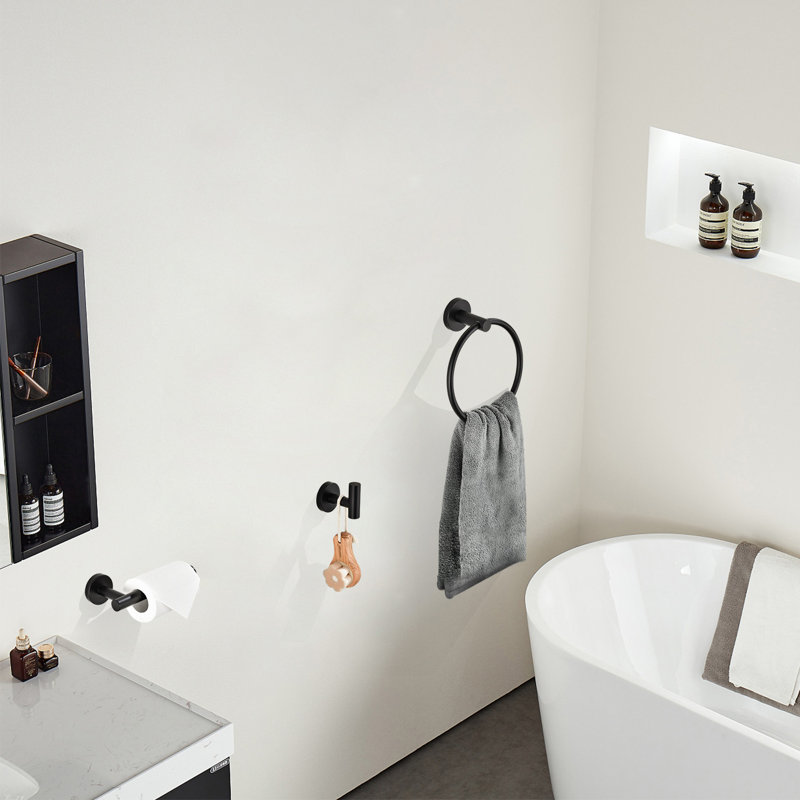 3 - Piece Bathroom Hardware Set, Matte Black