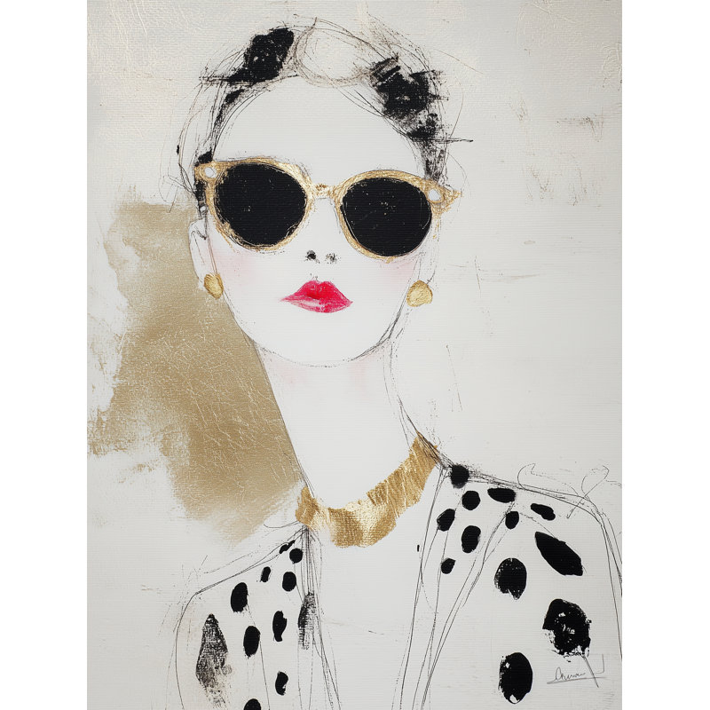 Art mural sur toile à pois Glamour, L 30 po x H 40 po x P 1,5 po