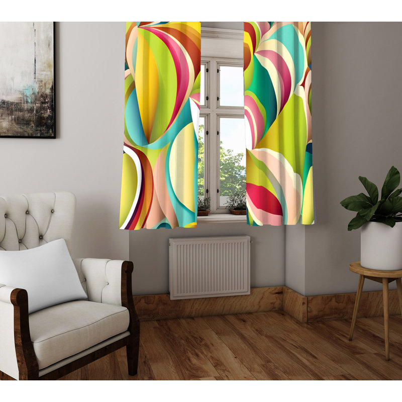 Paire de rideaux semi-transparents en polyester Detria, L 20 po x L 82 po