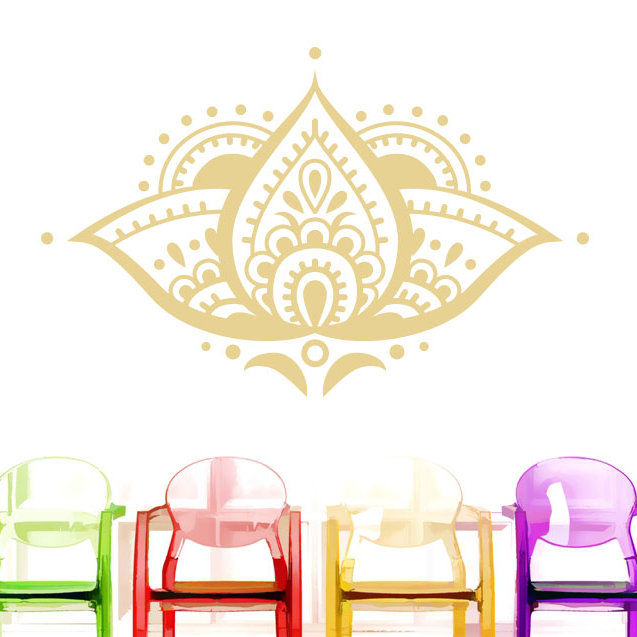 Décalcomanie murale fleur lotus, Crème
