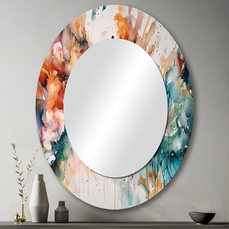 Captivating Boho Dance III - Large Oval Wall Mirror On Metal, 43" x 33"