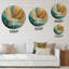 Horloge murale spirales abstraites Golden Ocean-93383781