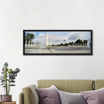 National World War II Memorial And The Washington Monument, Washington, D.C. - Wrapped Canvas Panoramic Print