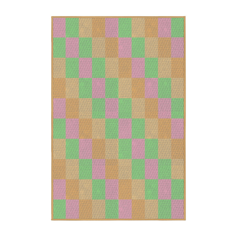 Tapis rose motif/brun/vert Wellfleet, Rectangle 5 pi x 8 pi