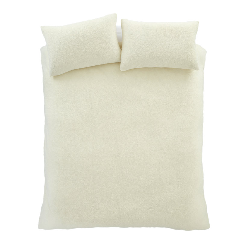 Soft Boucle Duvet Cover Set, Double, Cream