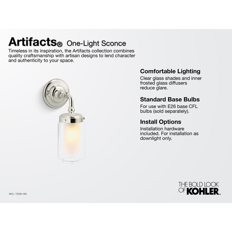Artifacts One-Light Sconce, French Gold