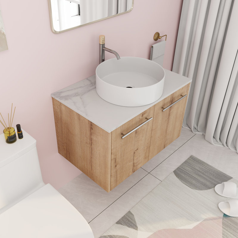 Ensemble de meuble-lavabo mural simple 29,56 po Nadalynn