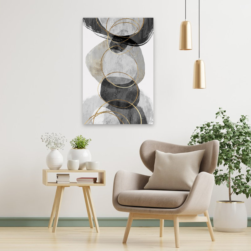 Cercles et art géométrique conglomérat II, H 36 po x l 24 po