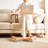 Burlywood+White Rectangular Solid Wood+Aluminium Alloy End Table-1209101042