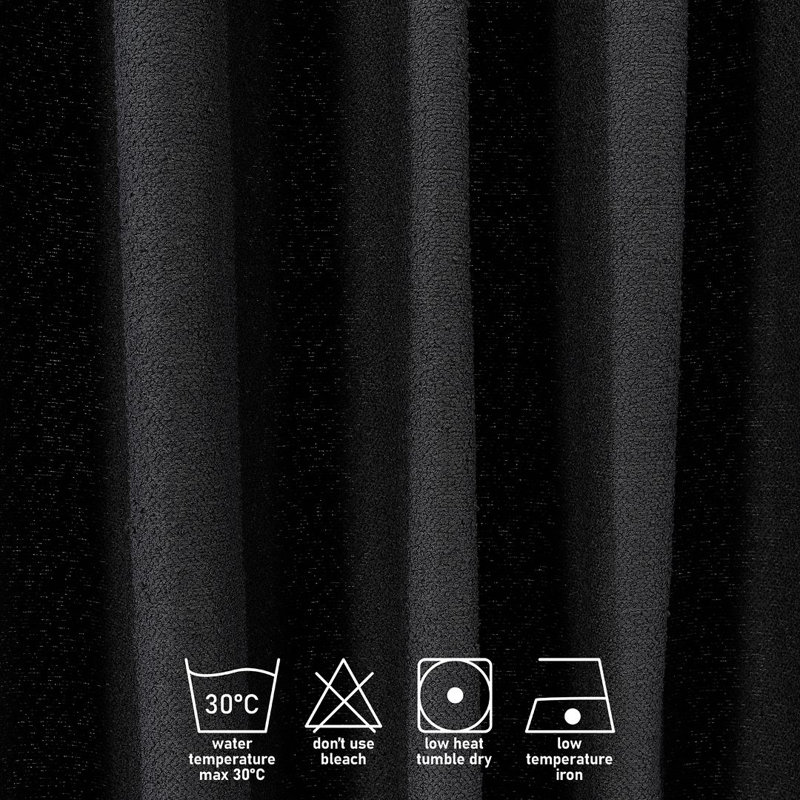 Extra Long & Extra Wide Polyester Decorative Curtain Pinch Pleat Single Panel, 52" W x 108" L, Black