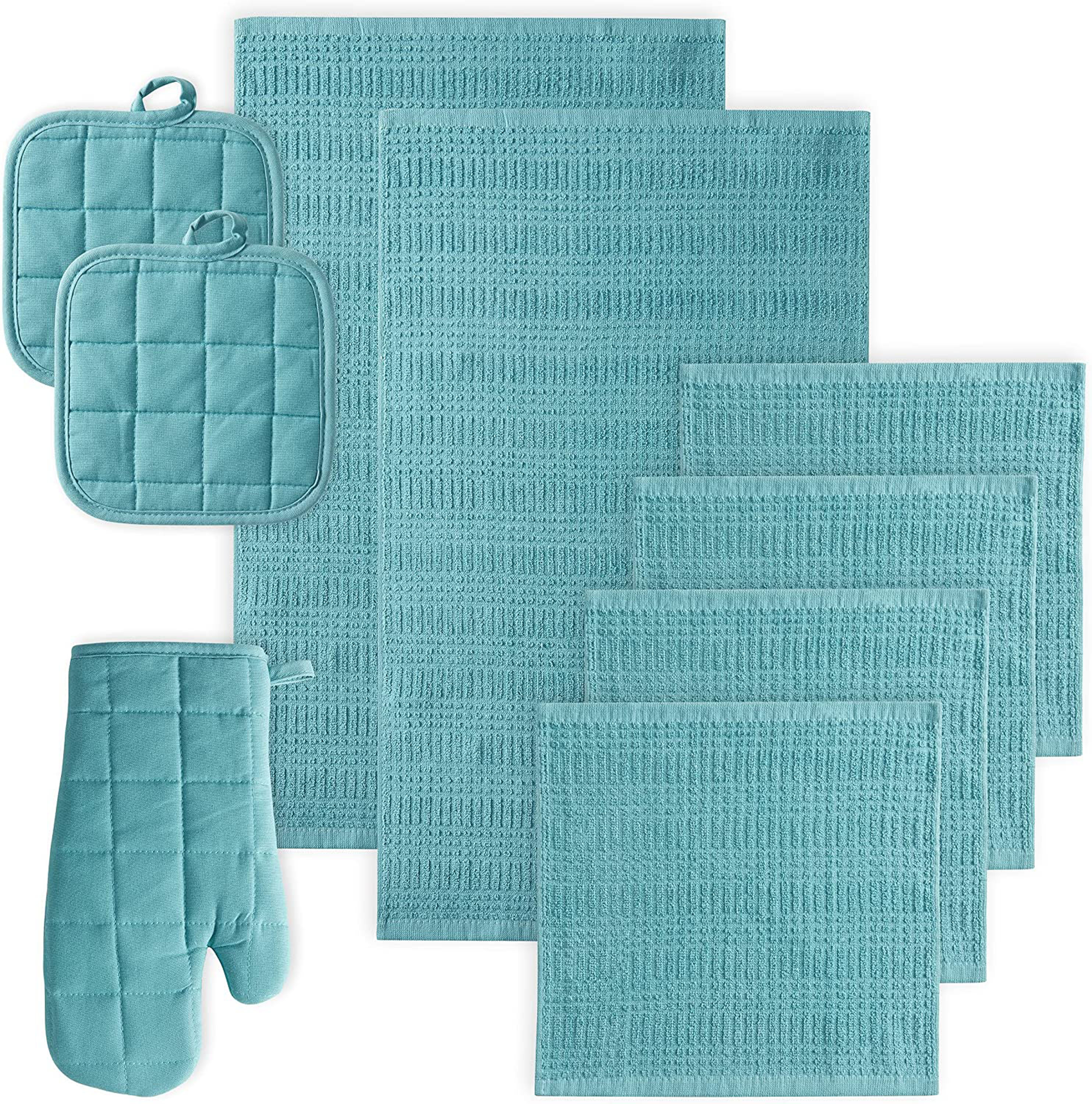 Kitchen Linens CANNON Kitchen Linens 9 Piece Set With 2 Cotton Kitchen Towels, 2 Pot ...