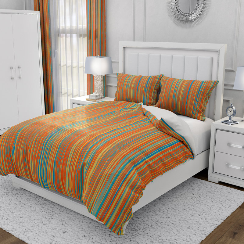Striped Duvet Cover, King Duvet Cover + 2 King Shams