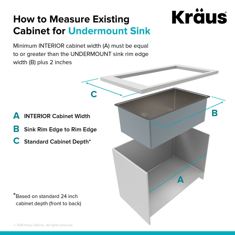 KRAUS Standart Pro Undermount 16 Gauge Stainless Steel Bar Kitchen Sink, 10" H x 17" W x 17" L, Single Bowl