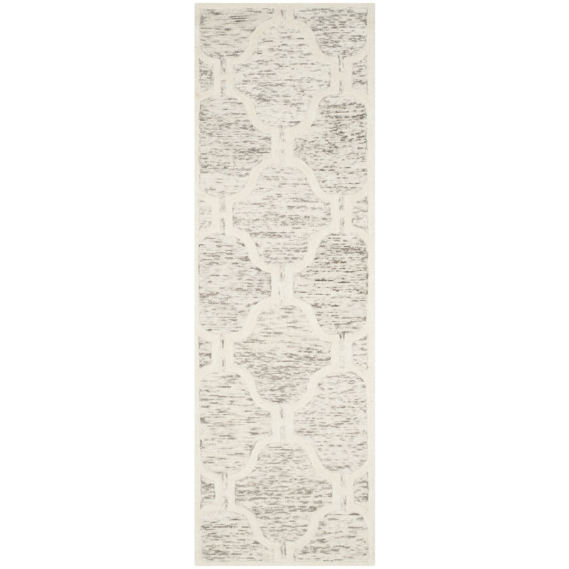 Angulay Hand Tufted Wool Geometric Rug, Runner 2'6" x 8'
