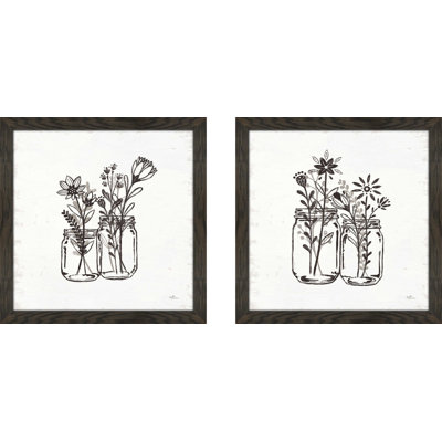 Our Nest III - Ensemble de 2 reproductions de dessins encadrés sur papier