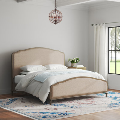 Marlo Solid Wood Arched Headboard Upholstered Bed