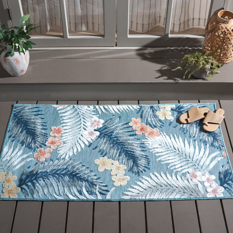 Abreha Floral Machine Woven Area Rug, Rectangle 2'7" x 5'