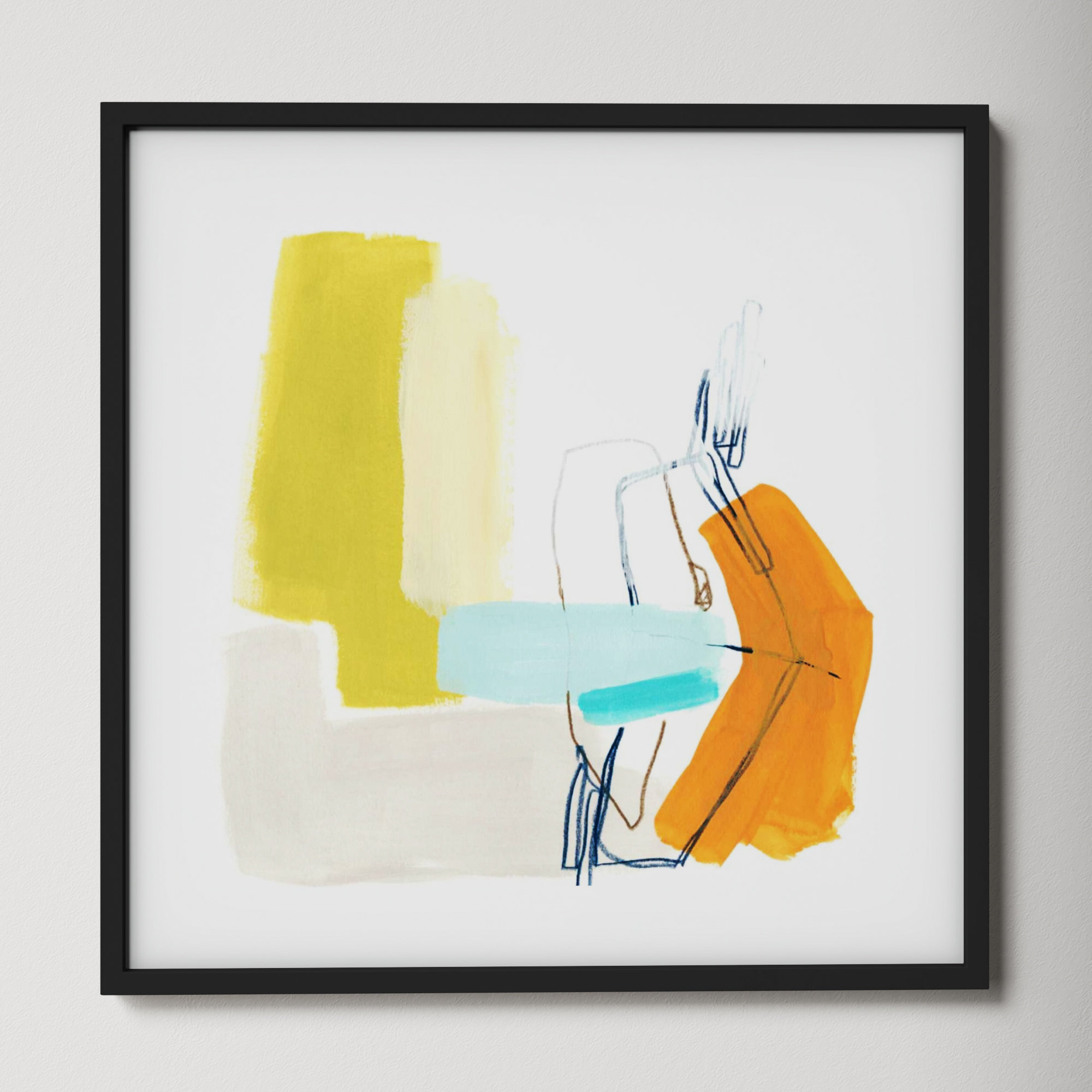 Adagio IV by June Erica Vess, 41.38" H x 41.38" W x 0.88" D, Noir Black Framed Paper