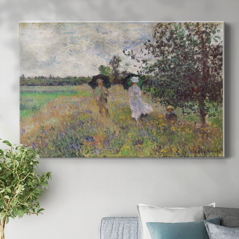 Promenade a Argenteuil 1875 par Monet-Gallery, toile tendue, H 12 po x l 18 po