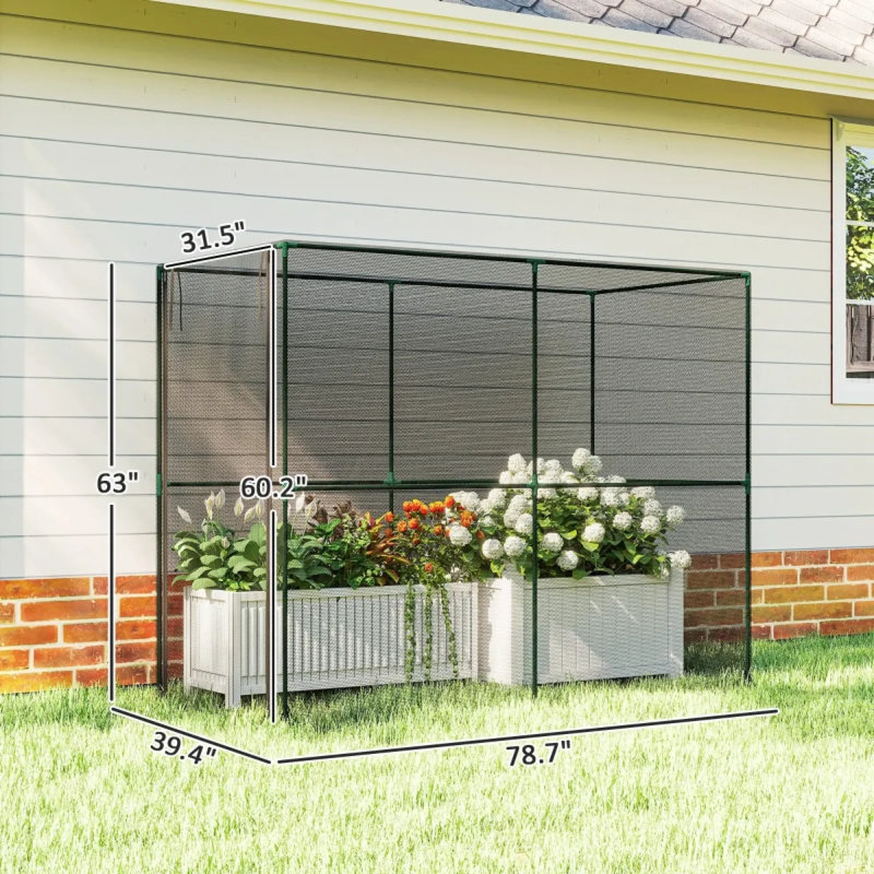 Jardinières en acier durable, filet en PEHD, protection extérieure sécuritaire, utilisation dans le jardin