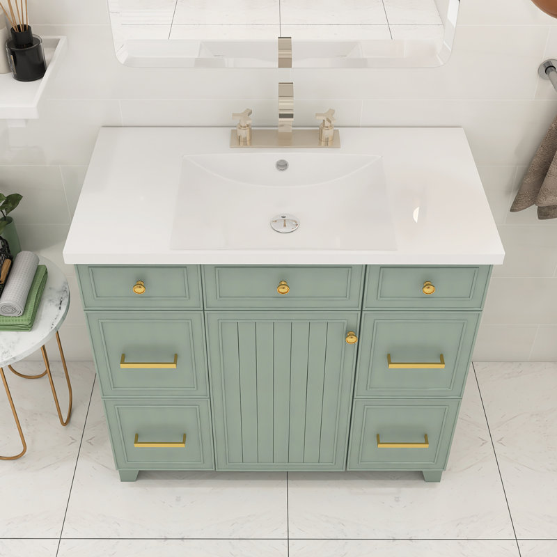 Ensemble de meuble-lavabo simple 36 po Rachella, Vert