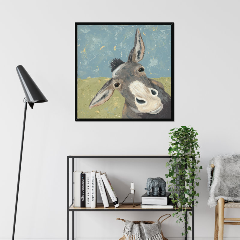 Farm Life-Mule by Jade Reynolds - Painting, Black Framed Paper Print, 80cm H x 80cm W