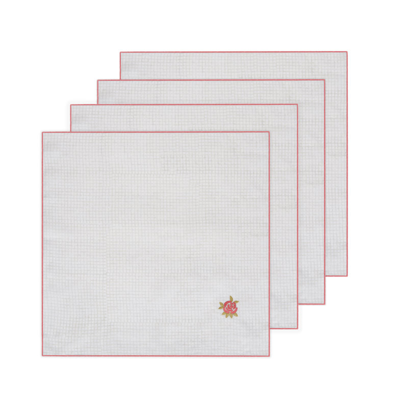 English Rose Table Placemat 20x20 Inch, Pink