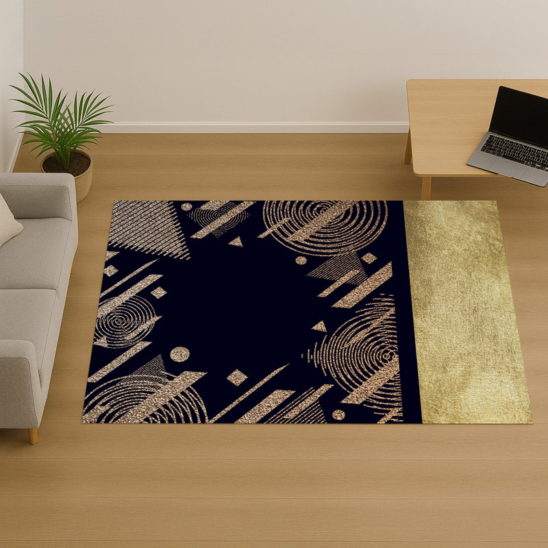 Geometric Area Rug, Runner 70 x 140 cm