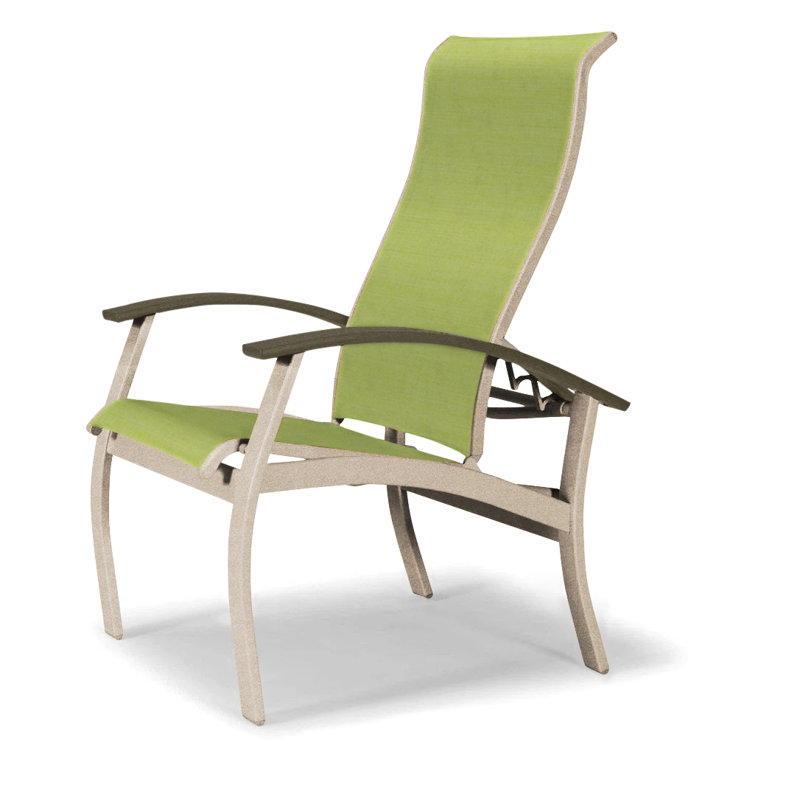 Chaise de patio Askar, Beachwood, Désert texturé, Lime 38D Sunbrella®