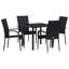 Garden Dining Set 5 Pcs PE Rattan-2068868231