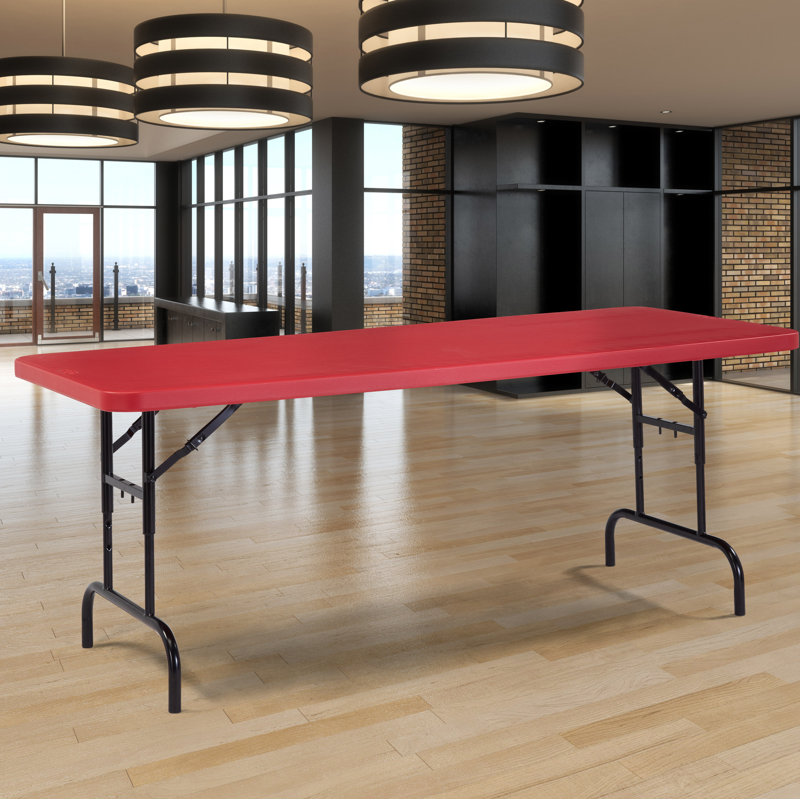 Table pliante robuste réglable en hauteur NPS 30 x 72, Rouge