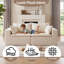 Canapé modulaire à compression 74,8 po, 2 pièces, causeuse moderne à profil bas avec ressorts ensachés et 4 coussins, sans assemblage, beige-315110757