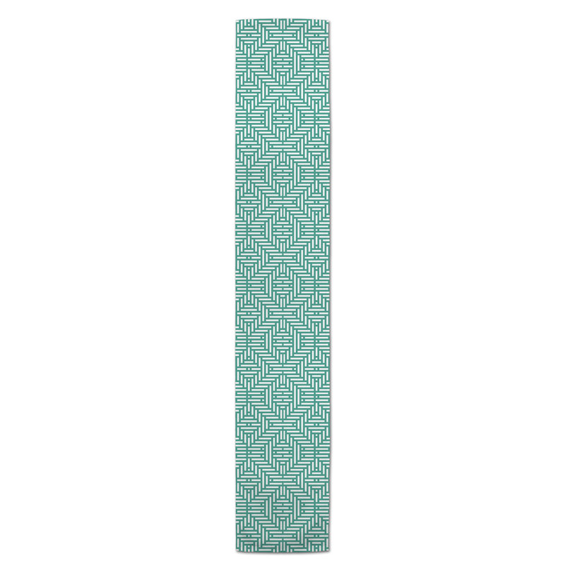 Chemin de table Lynda, 90 po x 16 po, Sarcelle, Z Aztec Lines