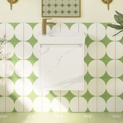 Meuble-lavabo simple 19,7 po avec plateau en céramique