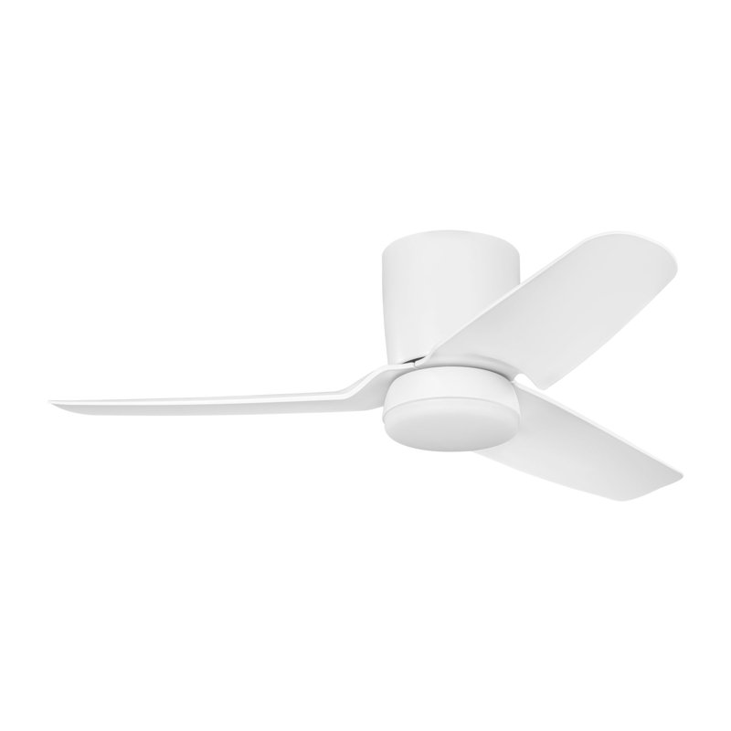 Herdon Indoor Ceiling Fan with Matte White ABS blades and Handheld Remote, Matte White/Matte White