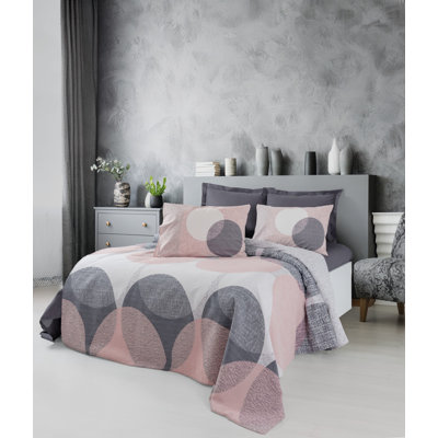 Couvre-lit Premium Premium, gris, 62,9 po x 90,6 po | 50% coton / 50% polyester, 230 g / m² | Lavable à la machine à 104 ° F, impression de pigment durable | Parfait pour les chambres confortables et un décor élégant